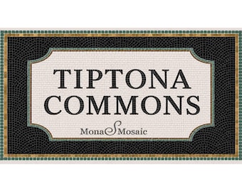 Aangepast Tiptona Commons-mozaïekbord | Handgekapte tegel bedrijfslogo | Restaurantmuurkunst | Etalagebord | Mozaïek in metrostijl