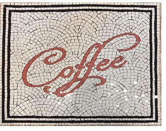 Custom Mosaic floor &quot;coffee&quot; Mosaic, Coffee Mosaic floor , Mosaic COFFEE Mosaic Install on Mesh for Wall or Floor