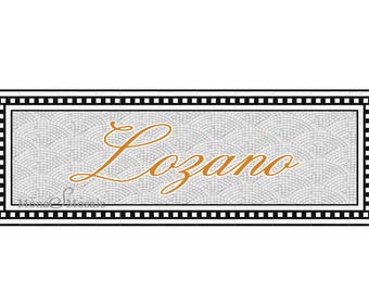 Custom Mosaic Art Tile: Personalized Speakeasy Lettering floor Design