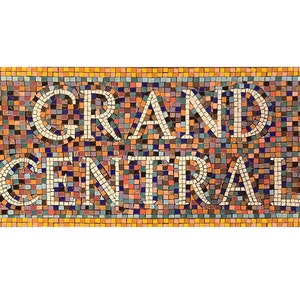 Grand Central Mosaic NYC Subway Mosaic i handskuren kakelmosaikkonst inramad och fogat för väggbonad
