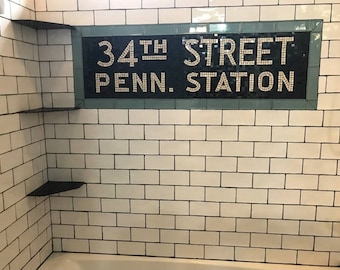 Handmade Tile Authentic New York Subway Style 34th Street Penn Station Mosaic