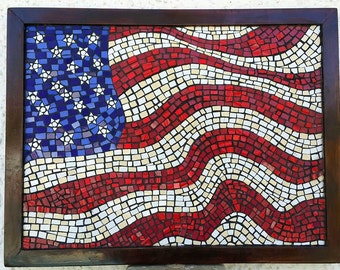 モザイク ウォール アート USA 星条旗 揺れる旗 - Etsy 日本