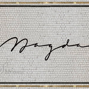 Custom Made Mosaic, Cafe made to order mosaic, Mosaic Logo Art,  Handcrafted Mosaic Sign, Gold tile Mosaic Sign,  Personalized mosaic art