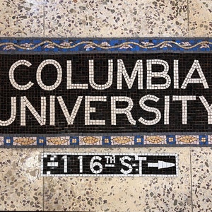 Columbia University NYC Subway Mosaic in Hand cut Tile Mosaic on Mesh Mosaic replica New York Mosaic Subway Sign on Mesh available in custom size