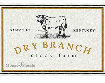 Custom Farm Name Mosaic Ranch Entrance Floor Tile Personalized Farm Sign Hand Cut Tile Mosaic  Cattle Ranch Decor | Custom Address Mosaic