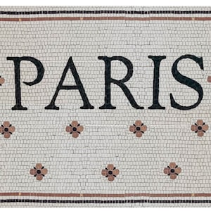 PARIS Mosaic with florets entrance or wall Install Bistro Paris Café Style Mosaic Entrance Tile