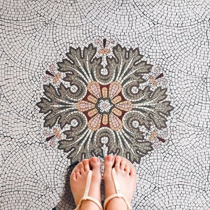 Mozaïekdeurmat Fleur Design Tegelmozaïekkunst voor installatie op maat mozaïekkunst op gaas