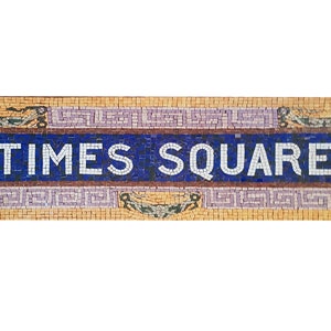 Mosaico de Times Square, letrero de mosaico de la estación de metro de Nueva York, réplica auténtica del mosaico de Times Square, borde de mosaico, mosaico griego clásico en mosaico