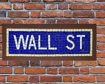 Classic Mosaic Manhattan New York Subway Wall Street (or YOUR choice) Wall Art Mural