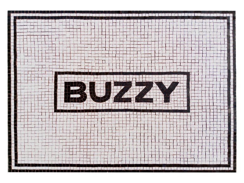 Buzzy Lettering Custom Business Entryway Mosaic Floor With Logo Mosaic Lettering Hand ...