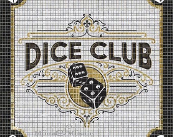 Custom Hand Cut  Dice theme Tile Mosaic: Floor, Wall, Entryway