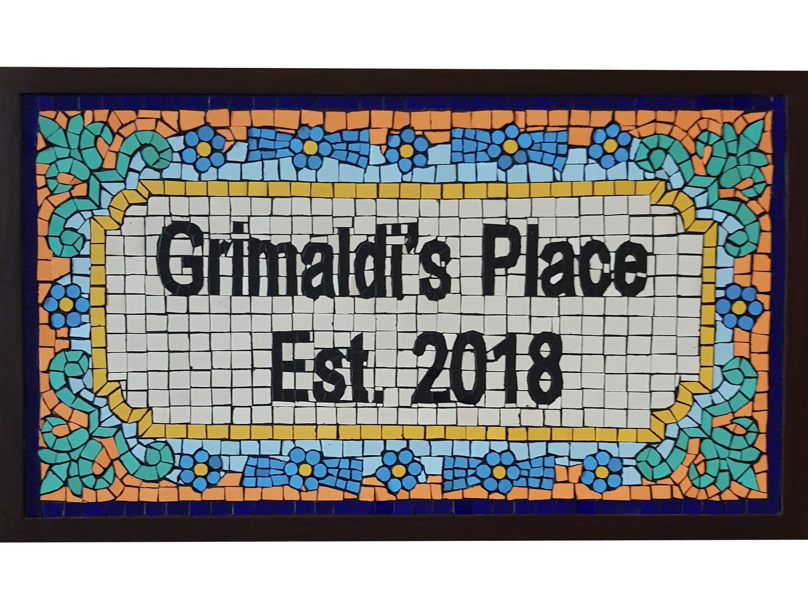 Name Sign in Mexican Design Azul Mosaic Style Home Numbers