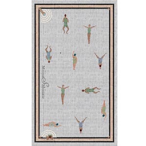 Custom Swimmers Mosaic Tile Floor Mosaic Artwork
