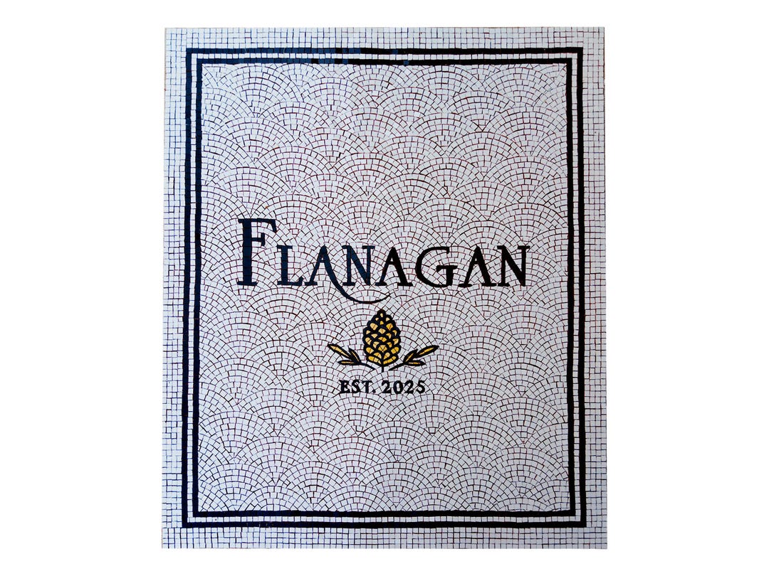 Custom Mosaic Home Sign | Hand Cut Tile Lettering | Personalized Family ...