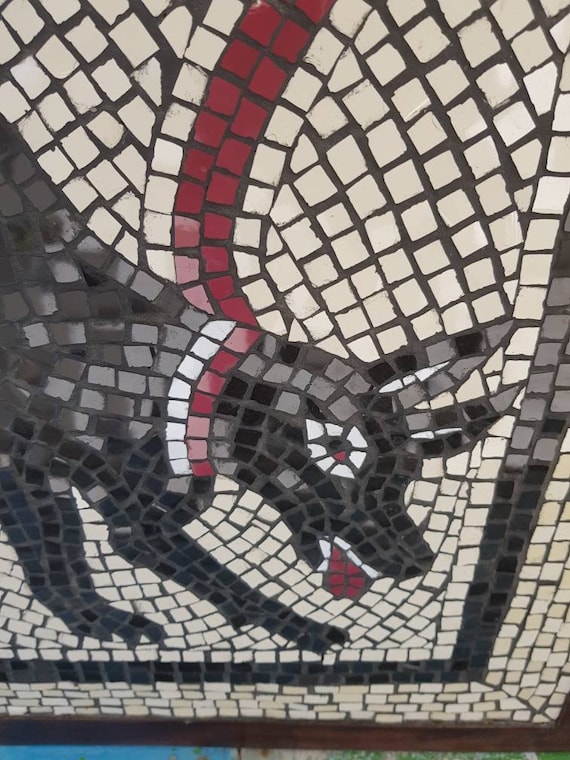 タイルモザイクアート　ビッグベン タイルモザイクアート ビッグベン ペンギン B&W モザイクタイル アート