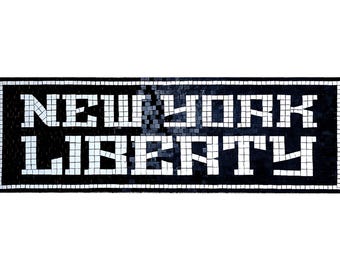 Mosaic Wall logo Tile hand cut tile mosaic lettering sports logo lettering custom size mosaic