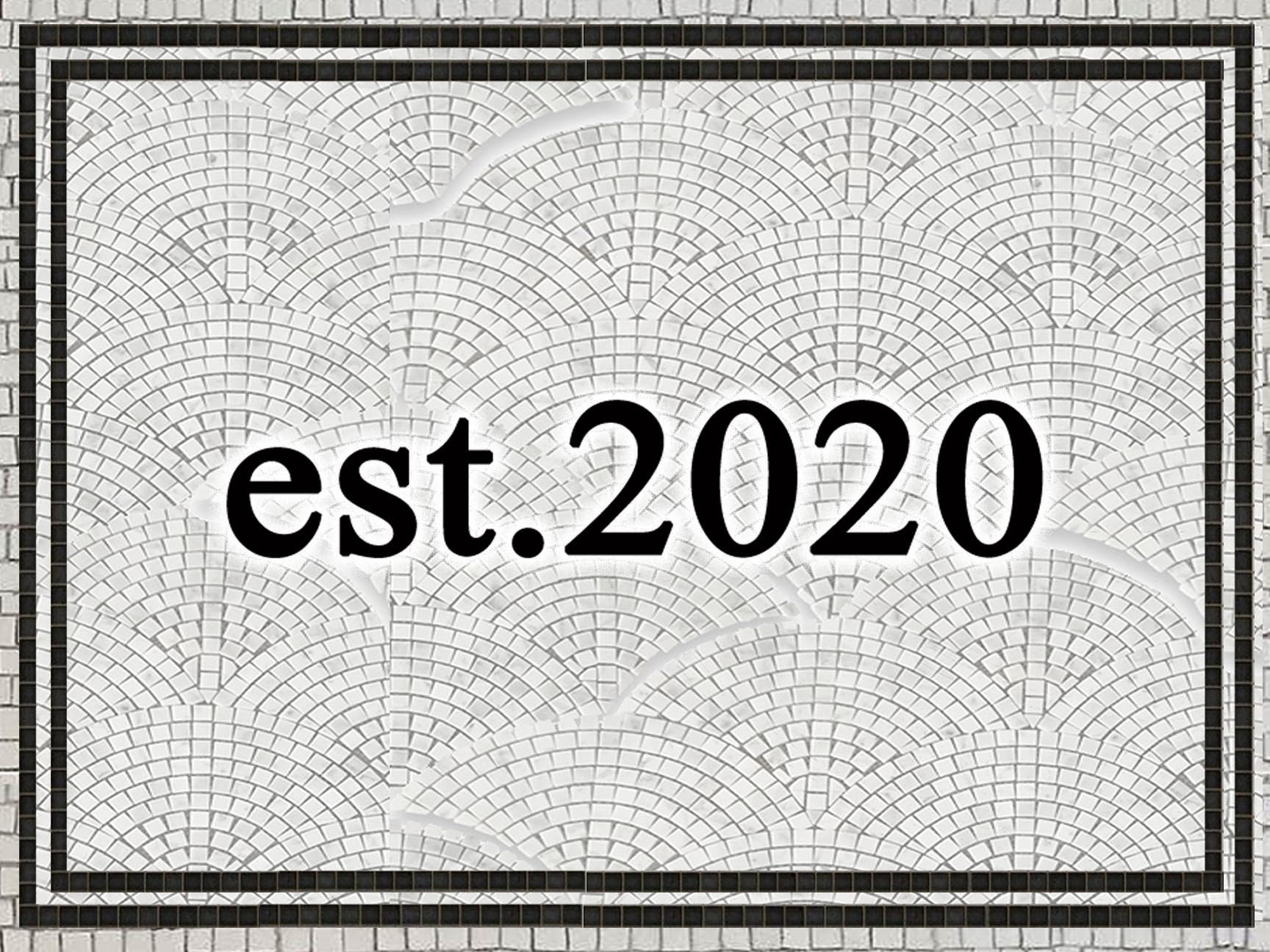 Cafe Mosaic Tile logo lettering Business Logo Mosaic floor with gold ...