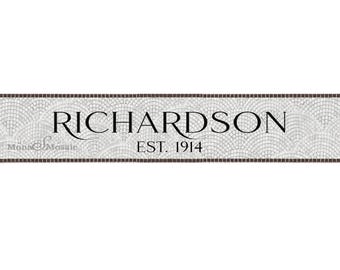 Custom Mosaic Tile Entryway, Home Name, Floor or Wall