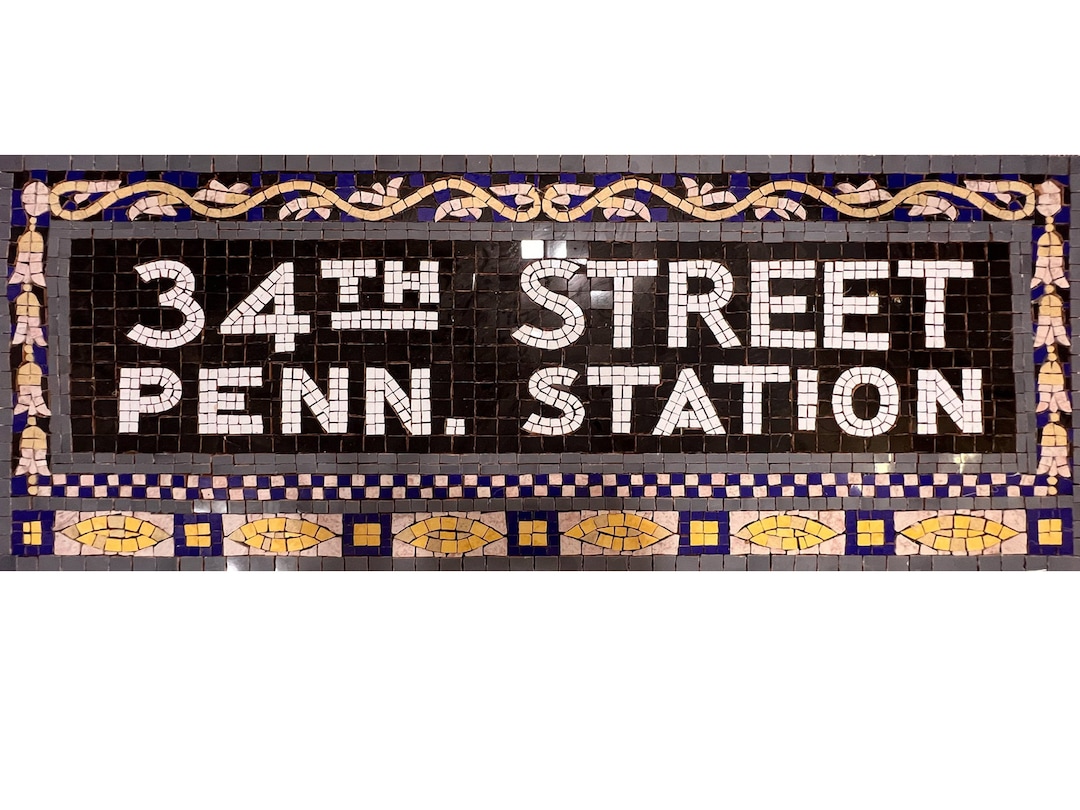 ジャーナルスタンダードファニチャー / Subway Sign Tapestry Herald Square 34 Street Station - Print – sideway signs
