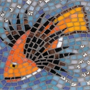 Pool Tiger Fish Mosaic in Customizable Colors for Pool install