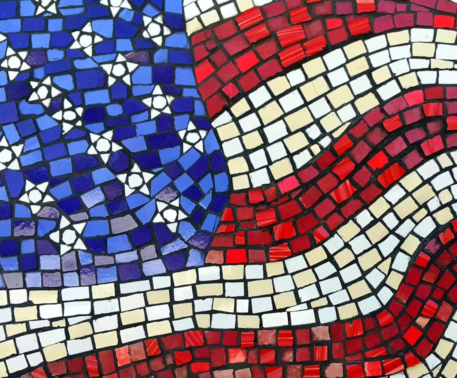 Mosaic Wall Art USA Stars and Stripes Waving Flag Etsy