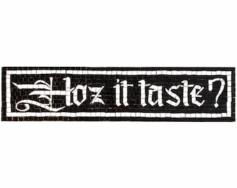 Custom Wine room Mosaic Sign – Hand-Cut Tile Art vintage lettering, Personalized Mosaic Wall or Floor Art