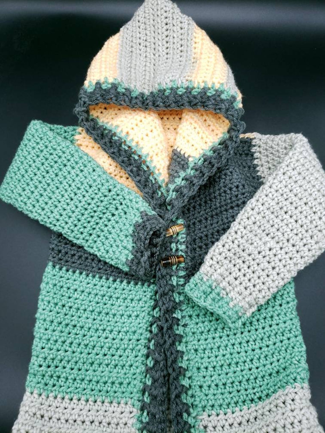 Crochet Patchwork Hoodie in 'spring' Size 2/3T - Etsy UK