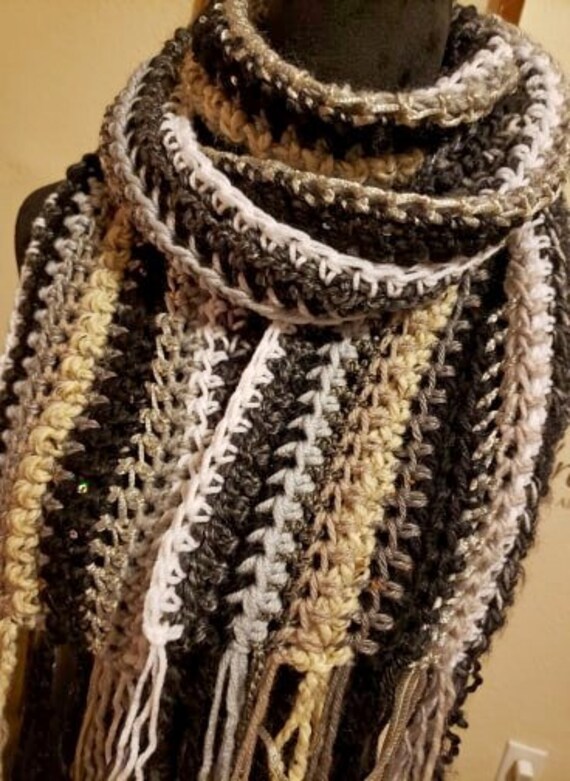 Beige Ivory Crochet Lace Boho Bohemian Infinity Circle Eternity 267 mv Scarf