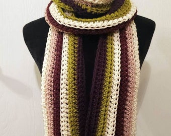 Classic Style Scarf with fringe in purple, burgundy, lime green, ivory, pink
