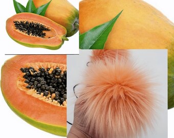 Papaya Faux Fur Pom Pom