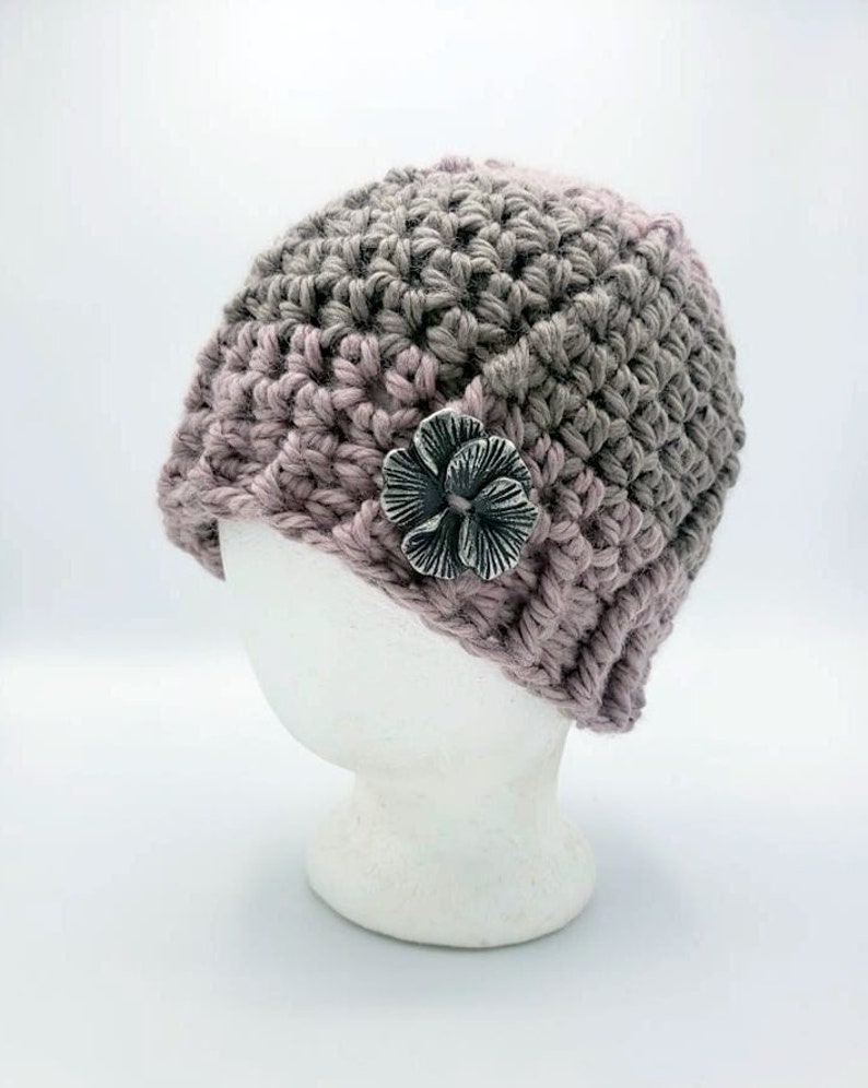 Ridged Beanie in 'Wisteria and Hazelwood' with large image 1