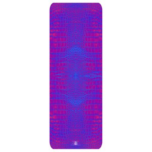 Tapis violets de yoga de peau de crocodile