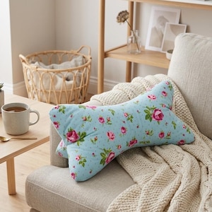 Ergonomisch nekkussen, leeskussen, boekensteun, ontspanningskussen, cadeau voor vrouwelijke lezers, vintage bloemenpatroon