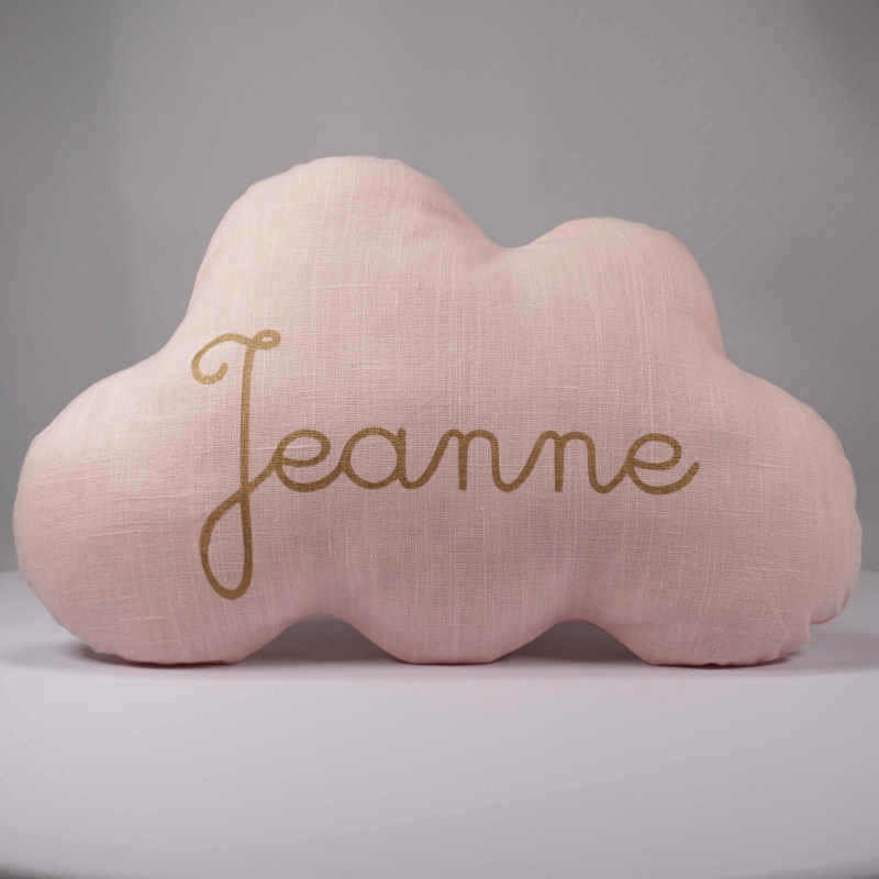 Coussin Nuage Personnalisable, Cadeau de Naissance Fille, Baptême, Coussin Prénom Bébé, Nurserie, Dé