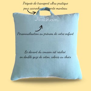 Personalized nap pillow for preschool, naptime, with name, baby, nursery, birthday gift for girls and boys, handmade image 5