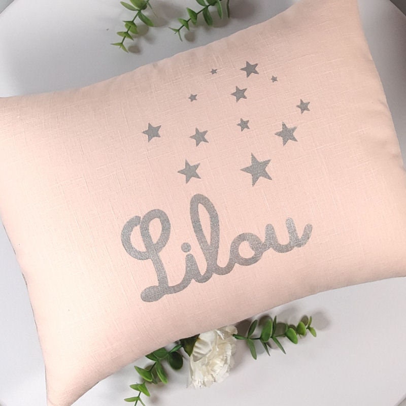 Coussin Deco Bebe, Coussin Personnalisé, Prénom, Sieste Personnalisé Bébé Chambre Fille