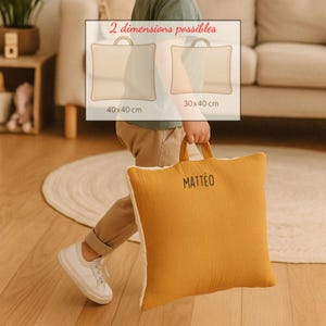 Personalized nap pillow for preschool, naptime, with name, baby, nursery, birthday gift for girls and boys, handmade image 2