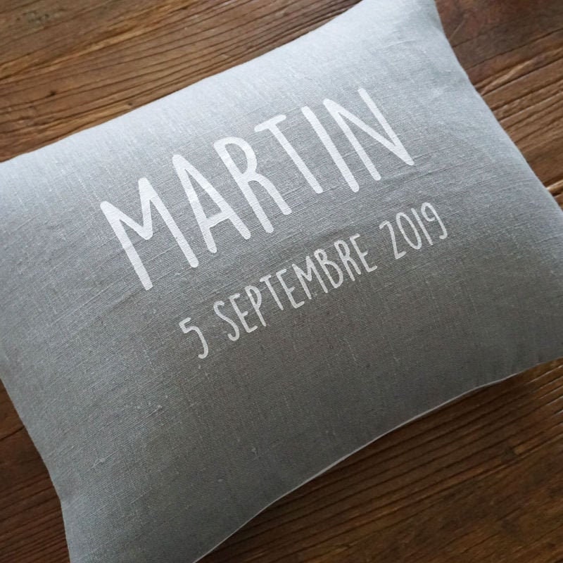 Coussin Personnalisé, Coussin Date de Naissance, Personnalisé Cadeau Communion, Baptême, Déco Bébé
