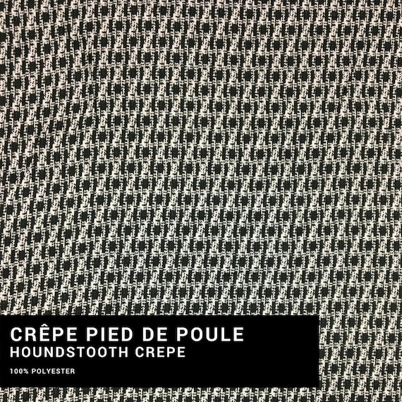 Half Metre Black /& White Polyester Dogstooth Fabric 100/% Polyester