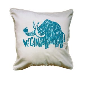 Organic pillow cover, vegan mammoth, screen print