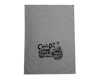 Tea towel organic cotton, chaos, screen printed hand printed