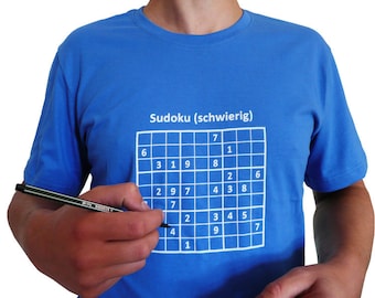 T-Shirt Men, Organic Cotton, Sudoku Screen Printing