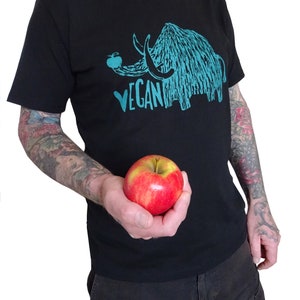 T-Shirt Männer, Bio Fairtrade, Vegan Mammut, Siebdruck handbedruckt Bild 6