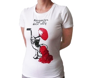 Organic T-Shirt Women, Little Red Riding Hood and the Bad Wolf