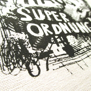 Tea towel organic cotton and bamboo, chaos. Screen printed hand printed image 3