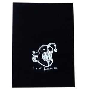 Tea towel, organic cotton, frogfish, screen print image 2