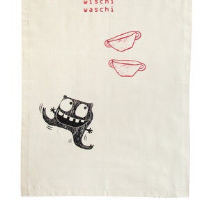 Tea towel, organic cotton. Everything wishy-washy, screen printing image 2