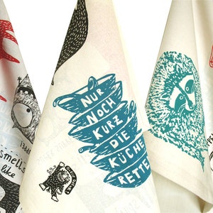Dish cloth, organic cotton. Screen printed test prints