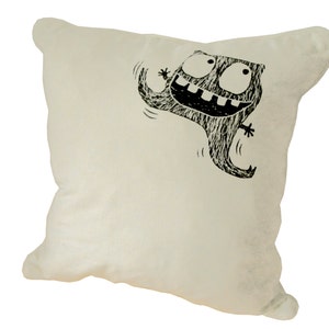 Little monster. Organic pillow cover, 45x45cm, throw pillow, cushion cover, decorative pillow case.