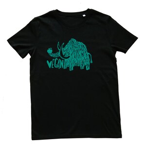 T-Shirt Männer, Bio Fairtrade, Vegan Mammut, Siebdruck handbedruckt Bild 5